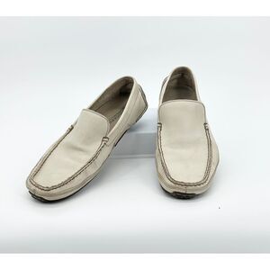Rockport Driving Loafers Ivory Leather‎ Washable Mens Size 10M APM7457W